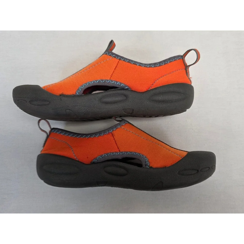 Speedo Kids Orange Grey Water Shoes Swim Pool Beach Shoes Size L 9/10